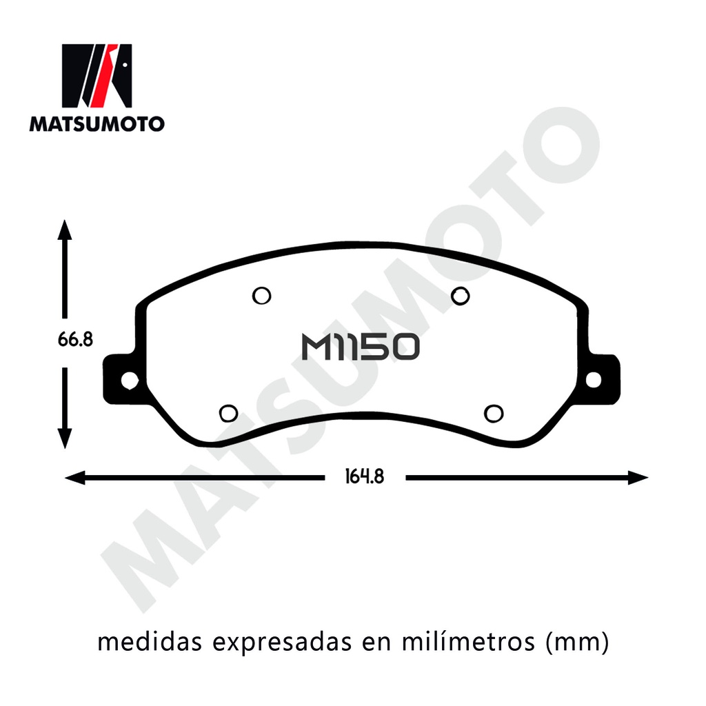 M1150  -  Pastillas de Freno Delanteras Para Ford / Volkswagen Amarok 