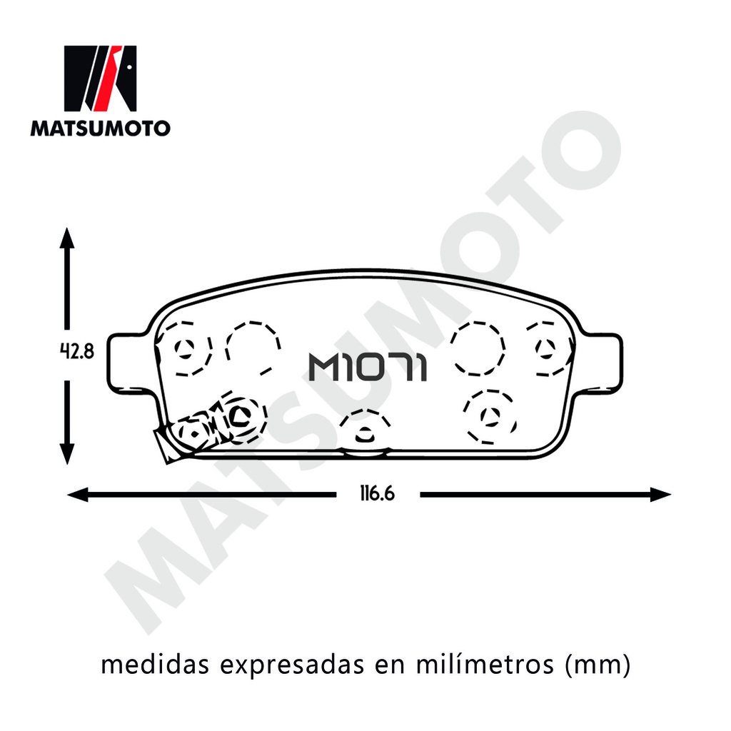 M1071 Pastillas de freno traseras para Chevrolet