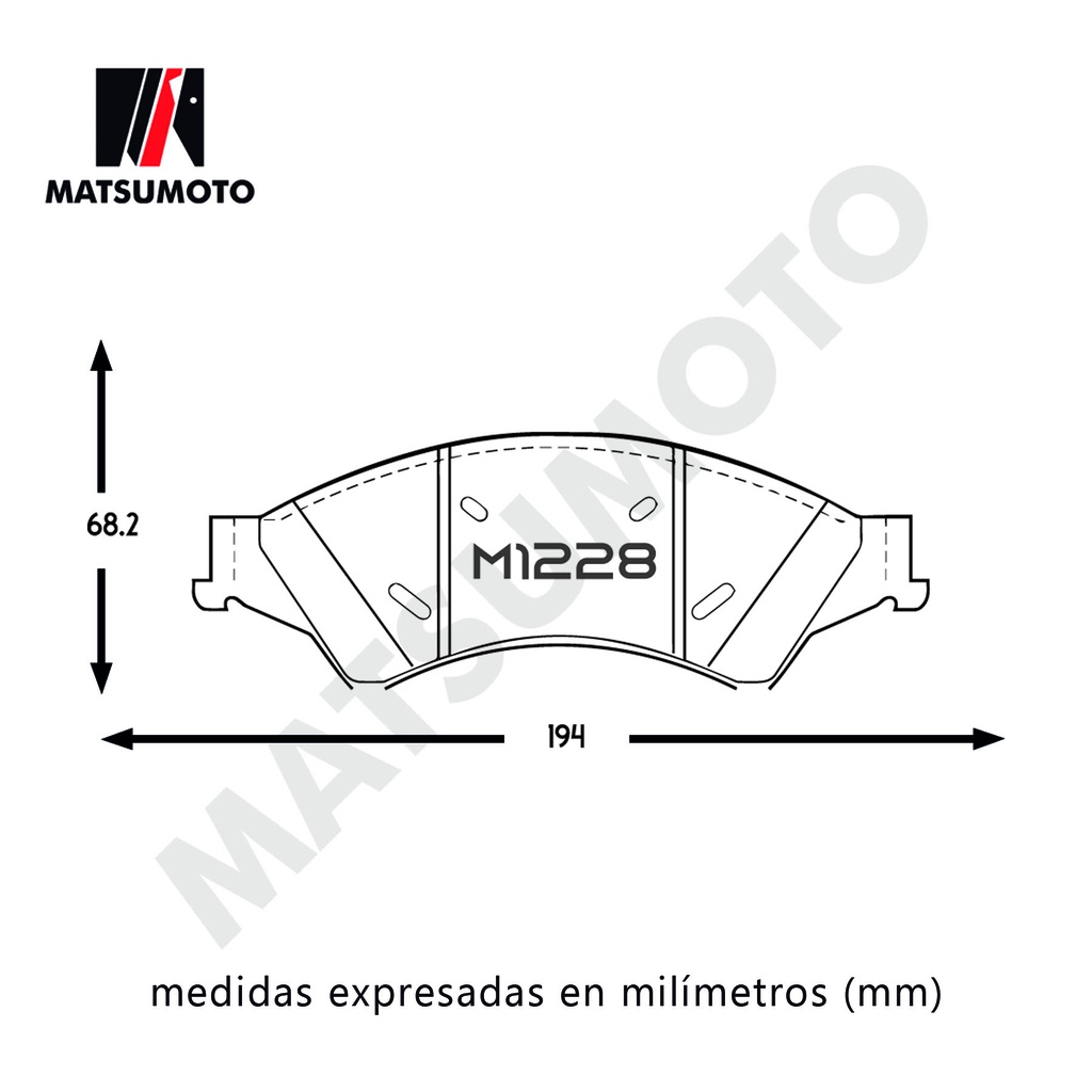 M1228 Pastillas de freno delanteras para Ford Ranger 2013 - ON y Mazda BT50 2013 - ON