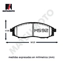 M592 Pastillas de freno delanteras Nissan New Murano / Terrano