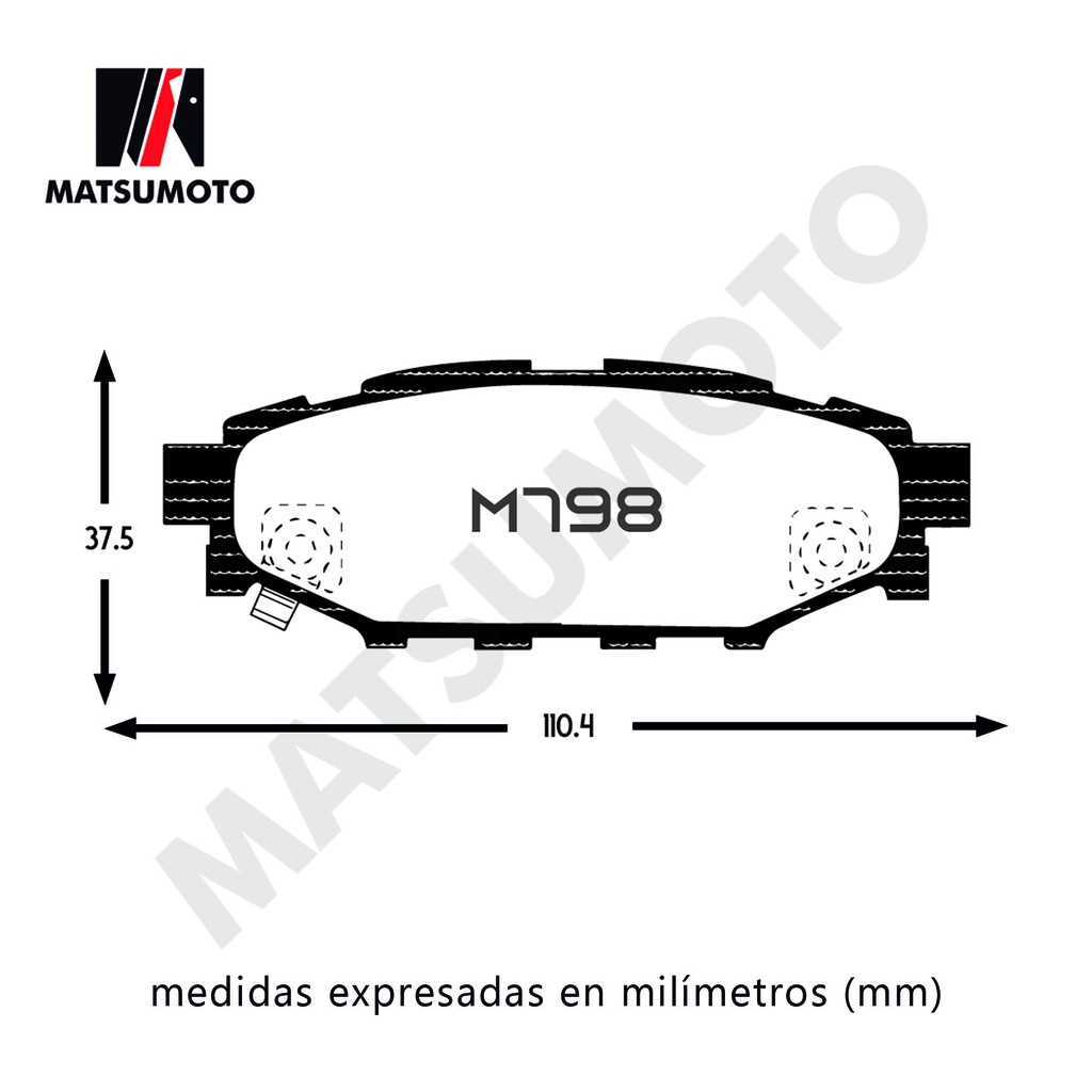 M798 Pastillas de freno traseras para Subaru