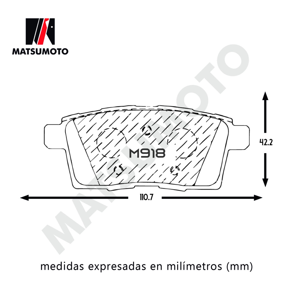 M918 Pastillas de freno traseras Ford Mazda