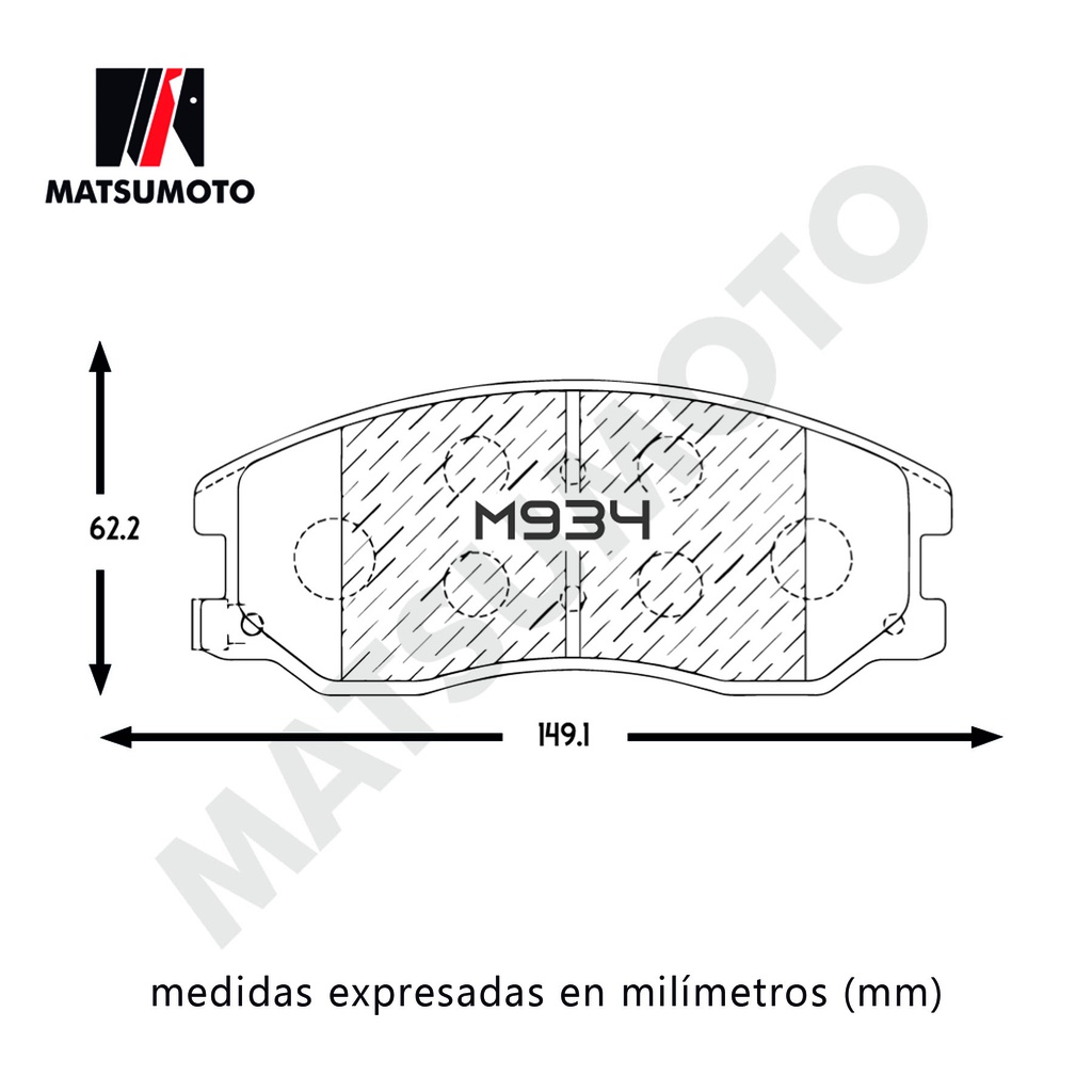 M934 Pastillas De Freno delanteras para Chevrolet / Suzuki