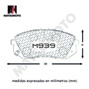 M939 Pastillas de freno hyundai accent / Kia Rio2 / Kia Sportage