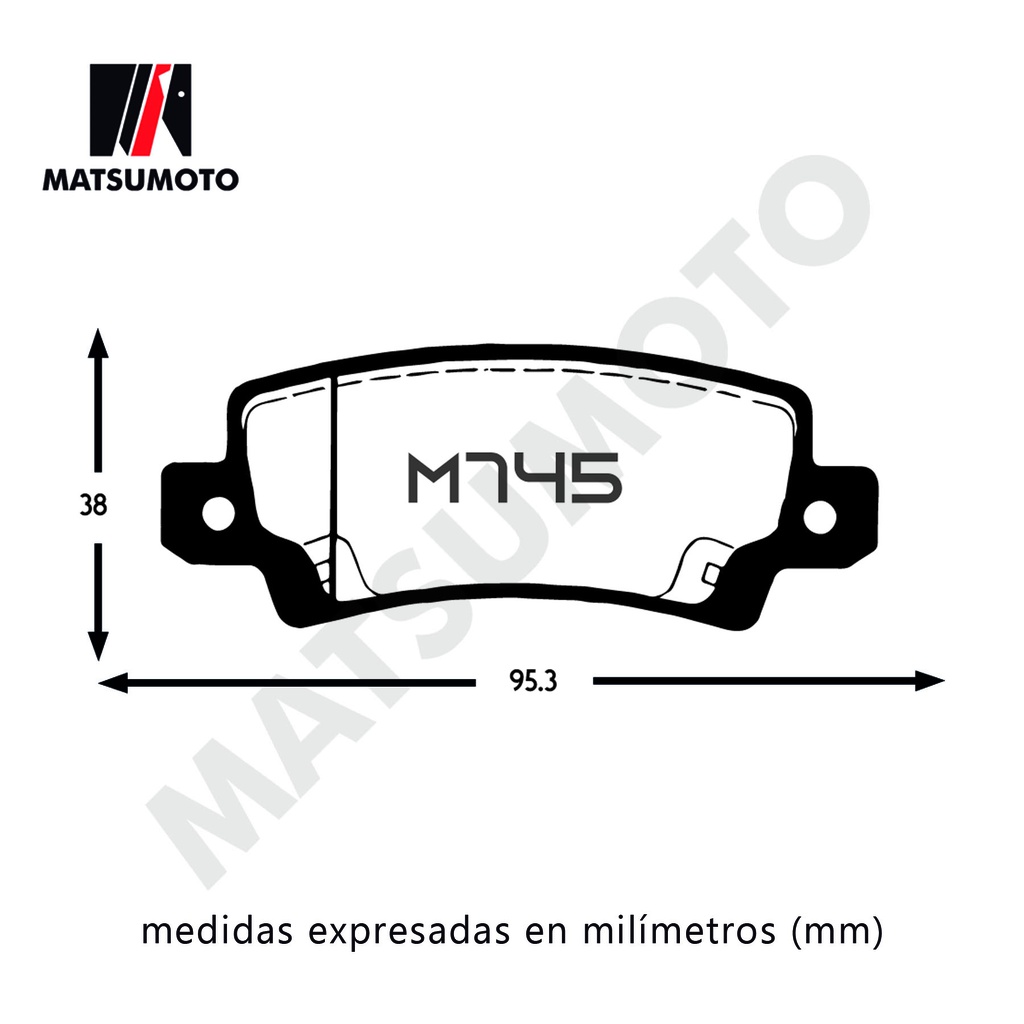 M745 Pastillas de freno traseras Toyota Corolla 2003 - 2007
