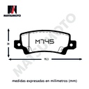 M745 Pastillas de freno traseras Toyota Corolla 2003 - 2007