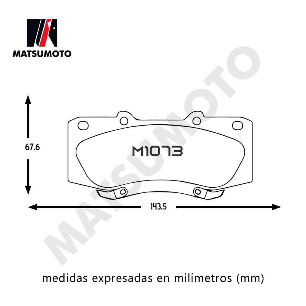 M1073 - Pastilla de Freno Cerámica Delanteras Toyota Hilux