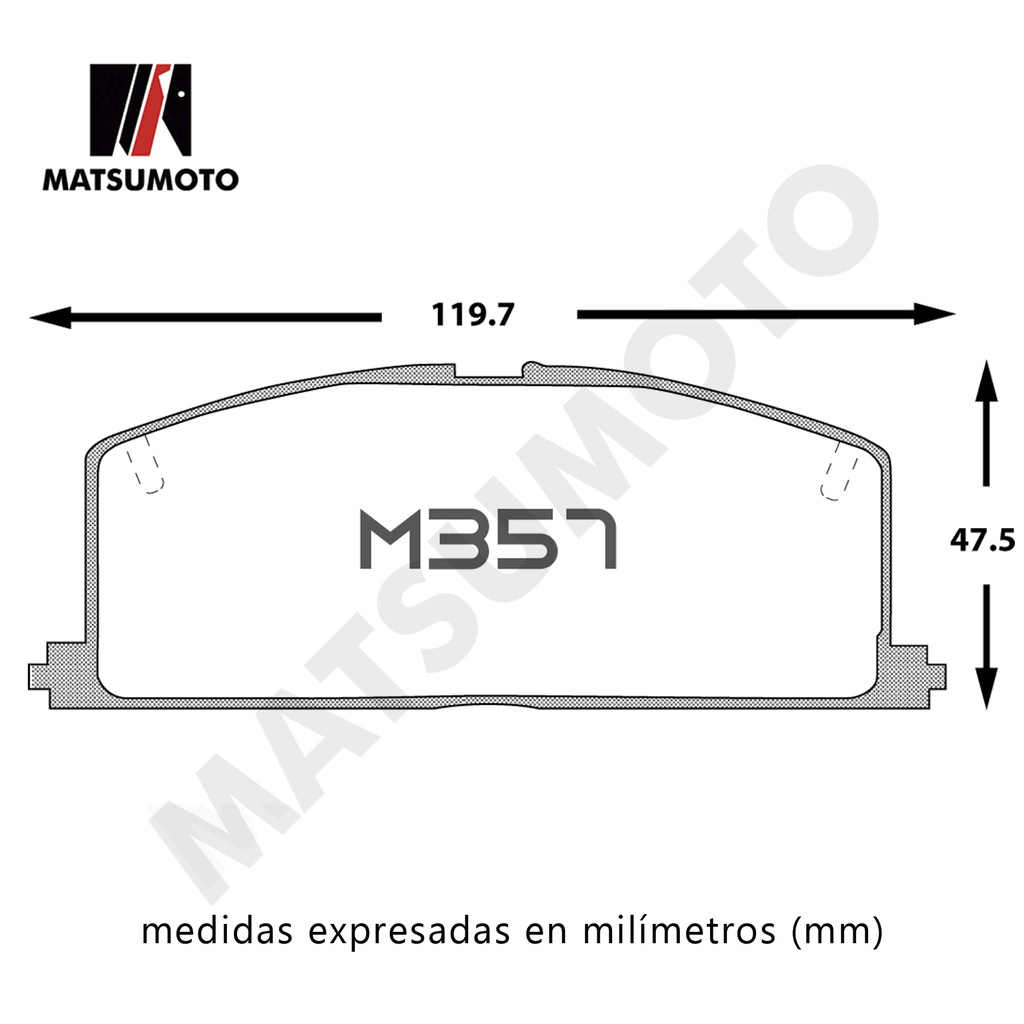 M357 - Pastillas de Freno Semi-metálica Delanteras Toyota Tercel y Corolla antiguo 88-99