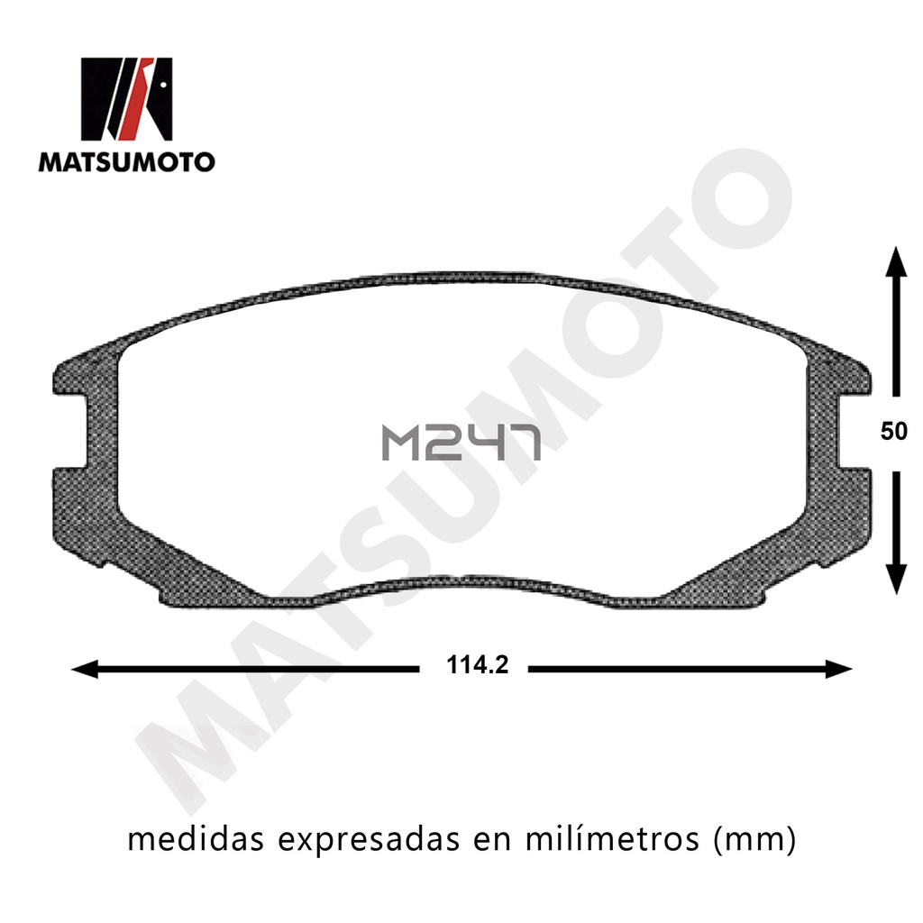 M247 - Pastillas de Freno Semi-metálica Delantera Toyota Terios Rush / Mitsubishi Lancer