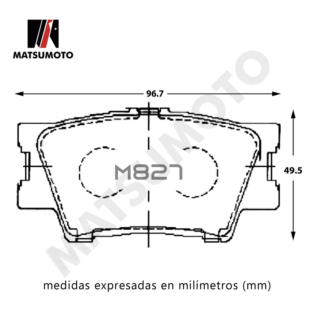 M827 - Pastillas de Freno Semi-metálica Traseras Toyota Rav4 2013 - 2018