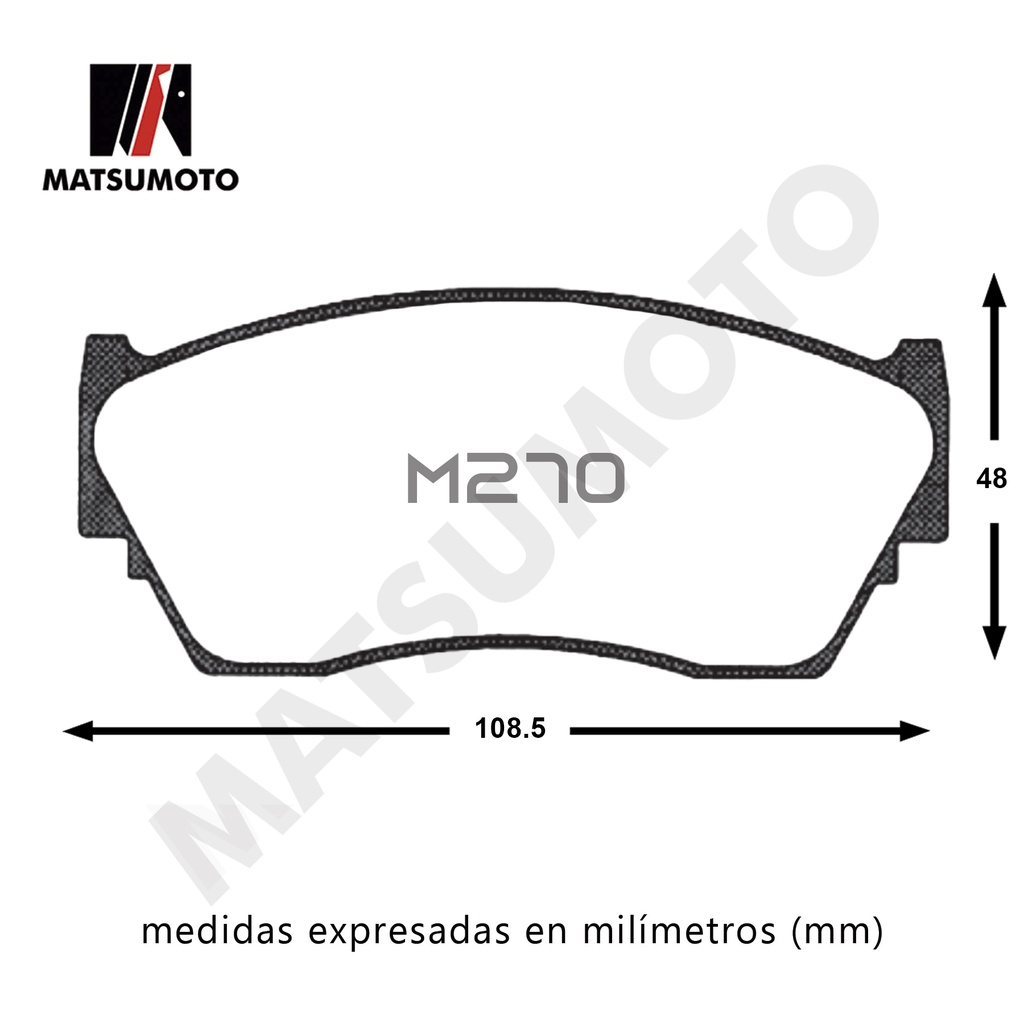 M270 - Pastillas de Freno Semi-metálica Delantera para Nissan D510-7389 