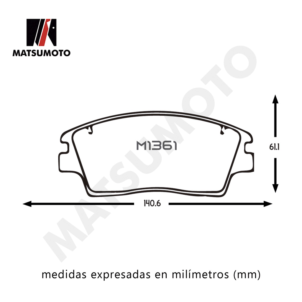 M1361 - Pastillas de Freno Semi-metálica Delantera Hyundai Kia