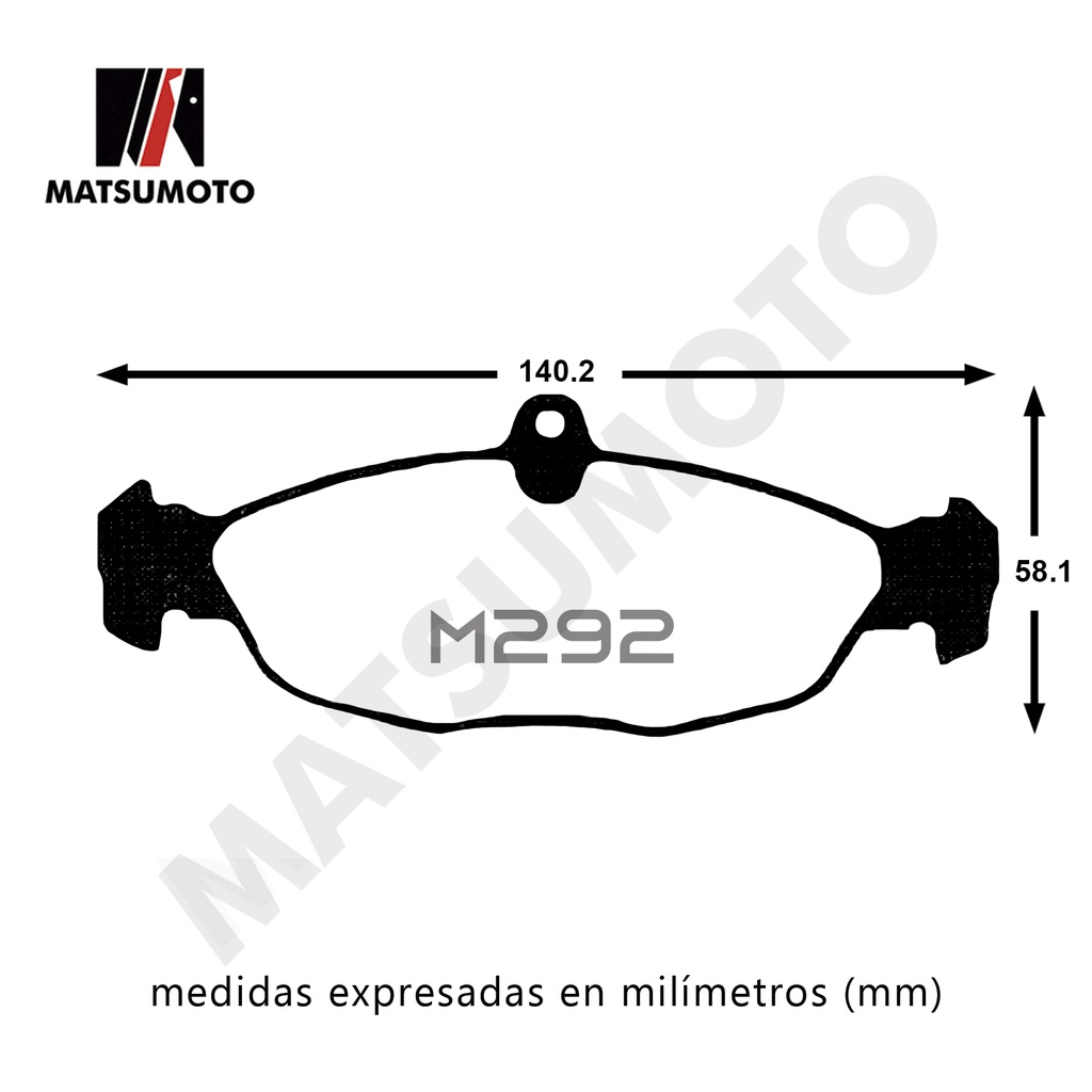 M292 - Pastillas de Freno Semi-metálica Delantera corsa