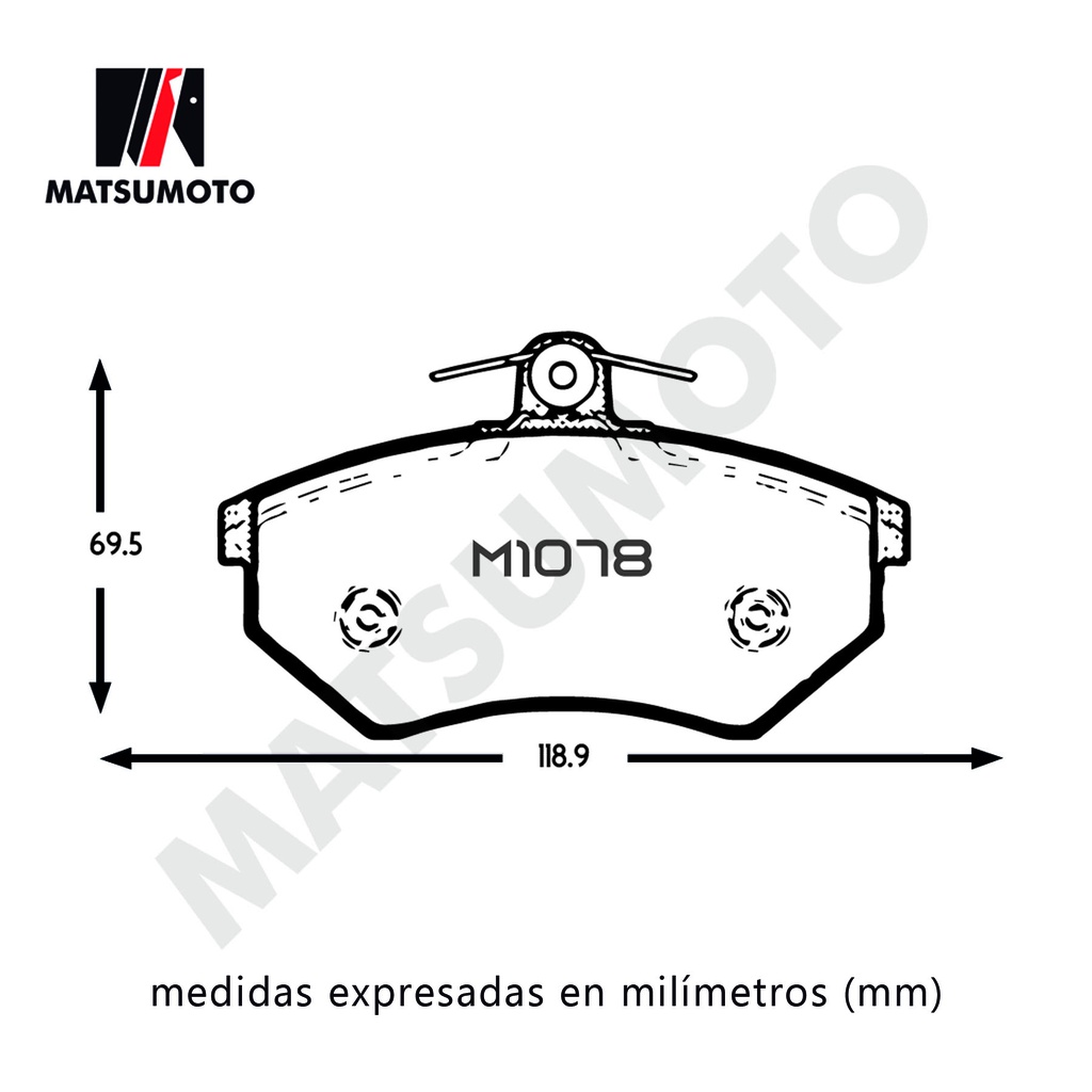 M1078 - Pastillas de Freno Semi-metálica Delantera Chevrolet N300 / N400