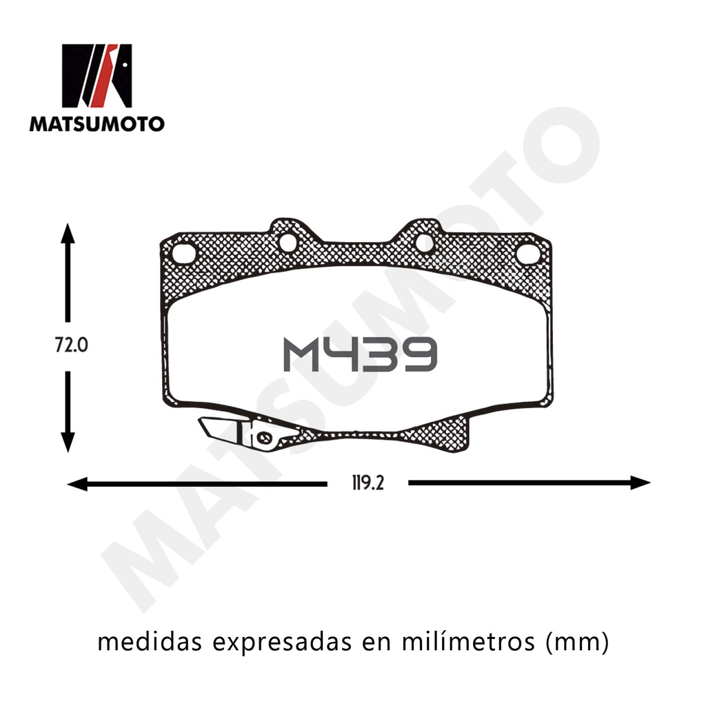 M439 - Pastillas de Freno Cerámica Delanteras Toyota  Hilux (2006-2008)