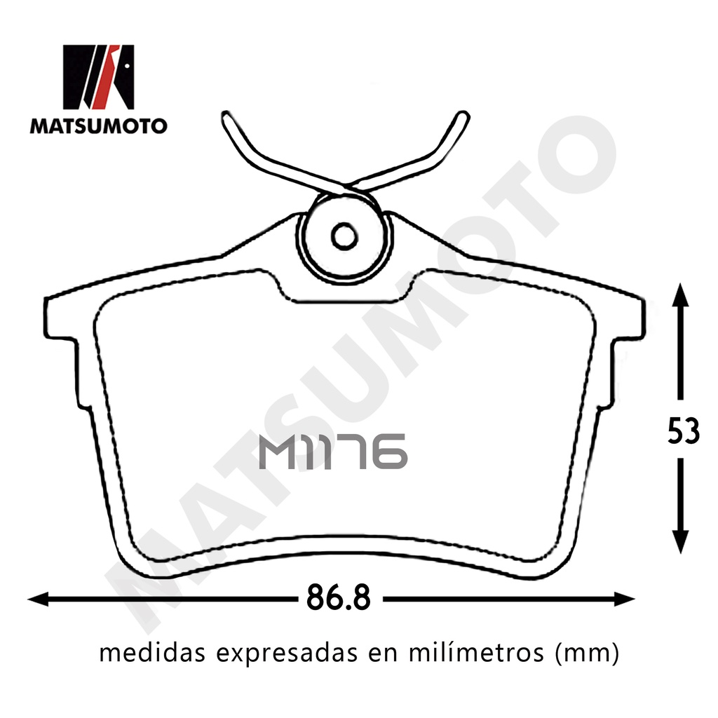 M1176 - Pastillas de Freno Semi-metálica Traseras para Citroen Peugeot