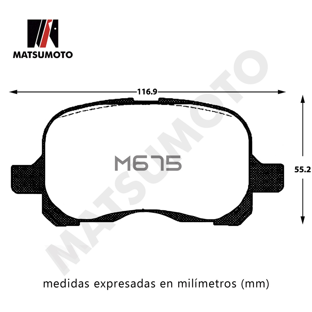 M675 - Pastillas de Frenos Ceramica Delantera Toyota  Corolla 1998 - 2001