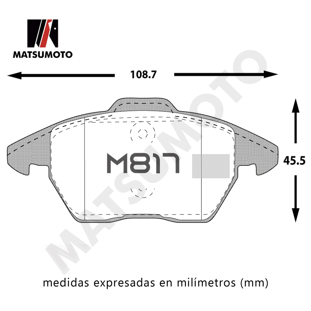 M817 - Pastillas de Freno Cerámica Delanteras para Citroen Peugeot