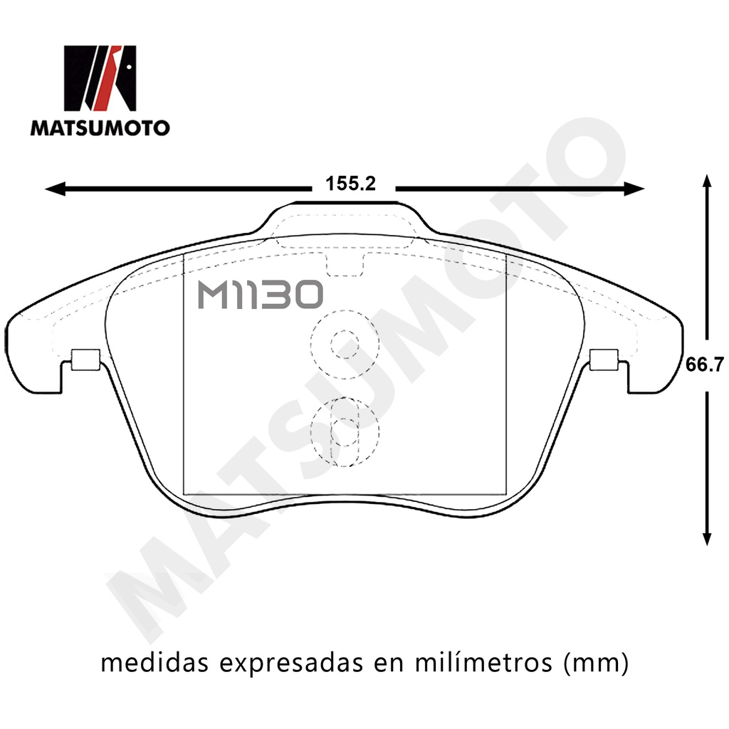 M1130 - Pastillas de Freno Cerámica Delanteras Volkswagen 5N0698151