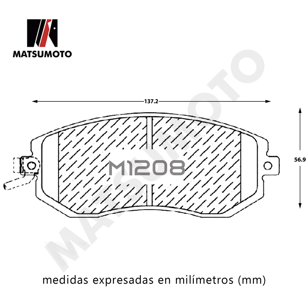 M1208 Pastillas de Freno Semi Metalica Delantera Subaru XV Crostrek