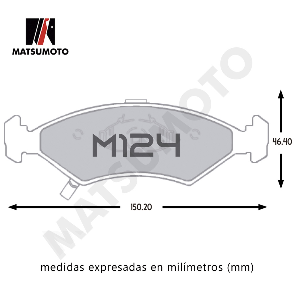 M124 Pastillas de Freno Ceramica Delantera Ford/Kia