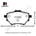 M1315 Pastillas de Freno Semi Metalica Delantera Peugeout 308 (2014-2022)