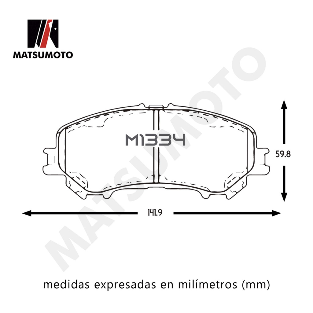 M1334 Pastillas de Freno Semi Metalica Delantera Renault  Kadjar, Nissan Qashqai