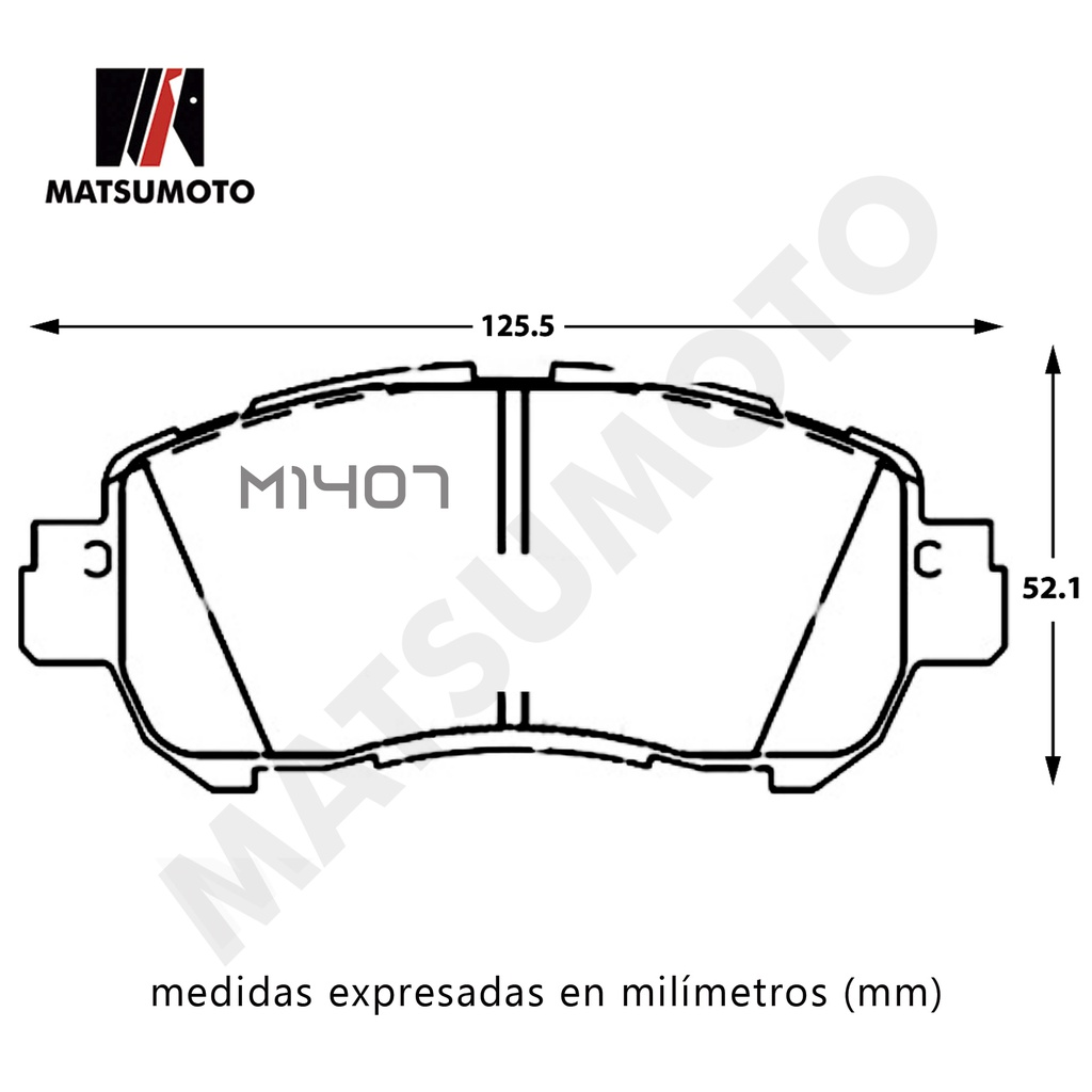 M1407 Pastillas de Freno Semi Metalica Delantera Nissan New Versa (2020-2022)