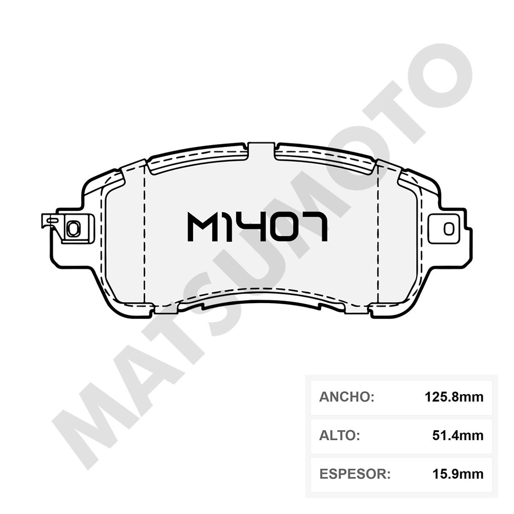 M1407 Pastillas de Freno Semi Metalica Delantera Nissan New Versa (2020-2022)