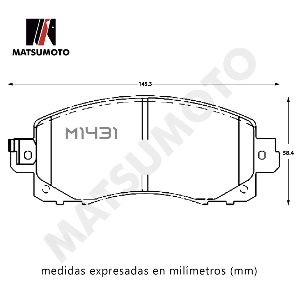 M1431 Pastillas de Freno Semi Metalica Delantera Subaru