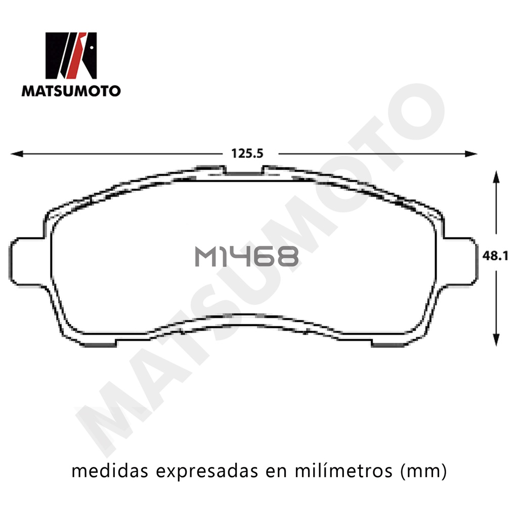 M1468 Pastillas de Freno Semi Metalica Delantera Mazda Demio 2007 - 2014 / Mazda 2 (2007 - 2015)