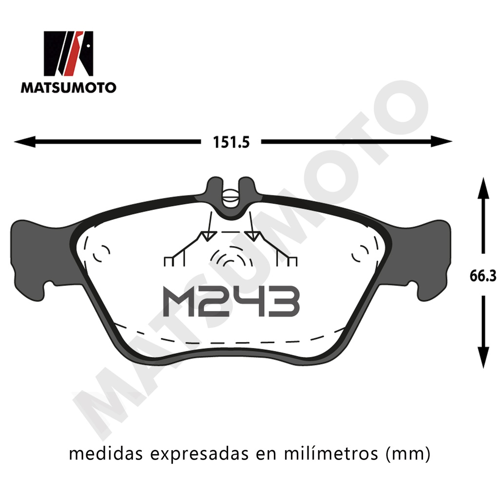 M243 - Pastillas de Freno Cerámica Delanteras Mercedes Benz E200 / E220 / E230 (1995 - 2005) CLK 98-04