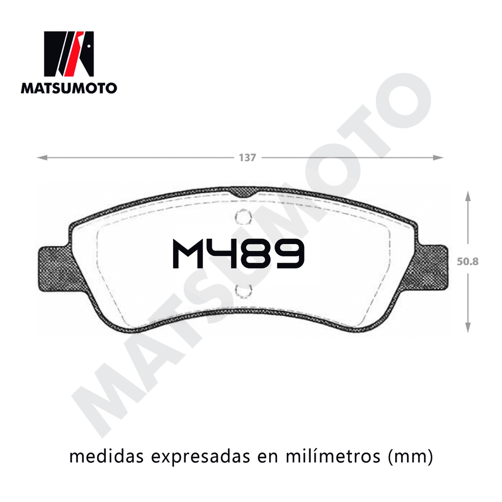 M489 - Pastillas de Freno Semi-metálica Delantera Peugeot D1570