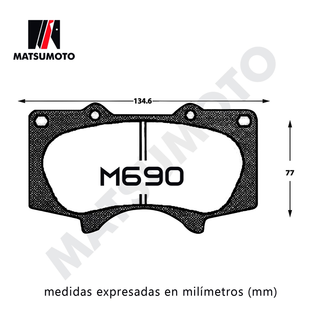 M690 - Pastillas de Freno Semi-metálica Toyota Hilux / 4Runner / FJ Cruiser