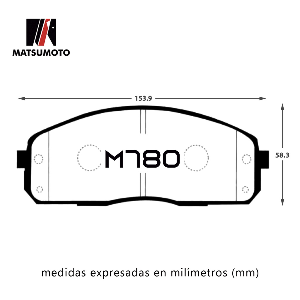 M780 - Pastillas de Freno Semi-metálica Delantera para Hyundai D1520-8729 