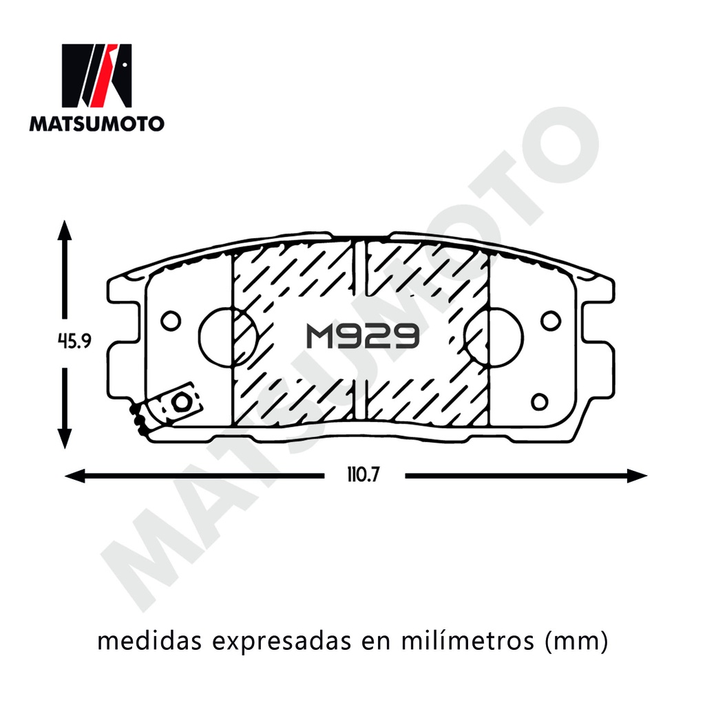M929 Pastillas de Freno Semi Metalica Trasera Chevolet Suzuki
