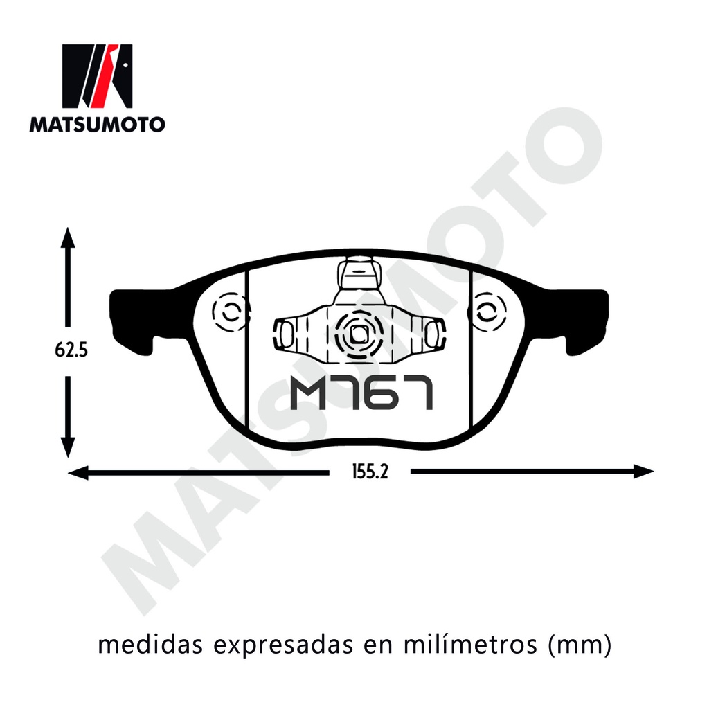 M767 - Pastillas de Freno Cerámica Delanteras Ford  Focus - Mazda Mazda 3  - Volvo V50