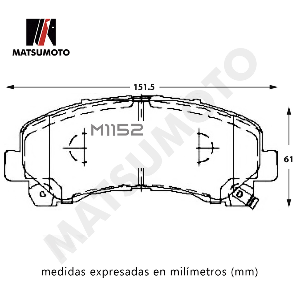 M1152 Pastillas de Freno Semi Metalica Trasera Maxus T60