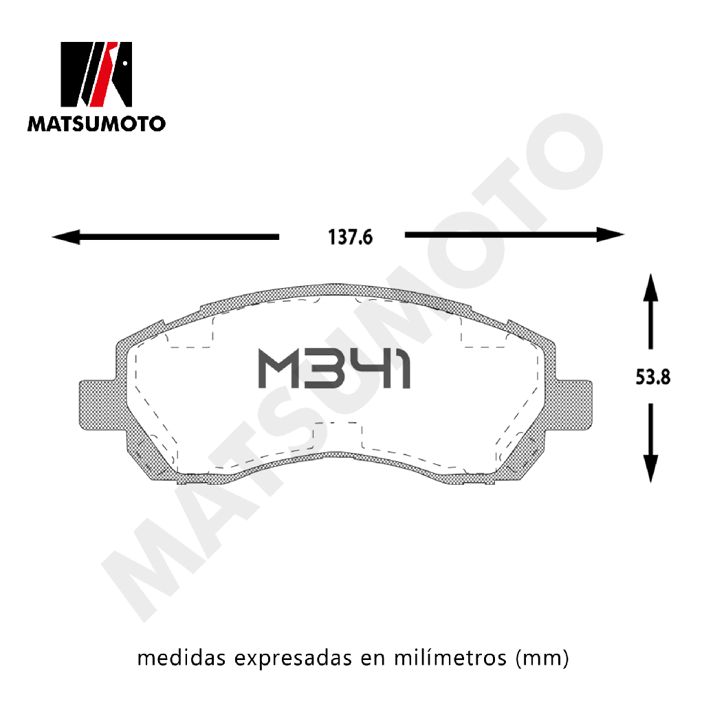 M341 Pastillas de Freno Semi Metalica Delantera Subaru