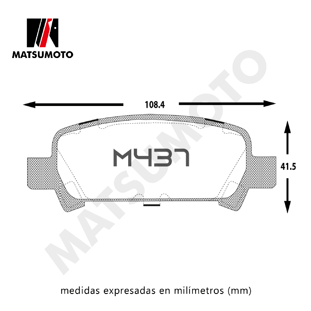 M437 Pastillas de Freno Semi Metalica Trasera Subaru
