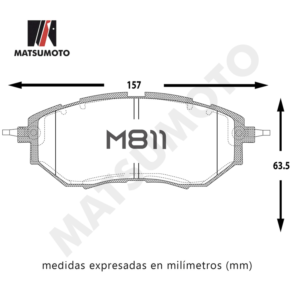 M811 Pastillas de Freno Semi Metalica Delantera Subaru Legacy / Forester / Outback / Tribeca