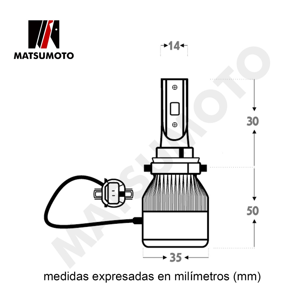 KIT Ampolletas Led PSX26W 7600Lm A6+