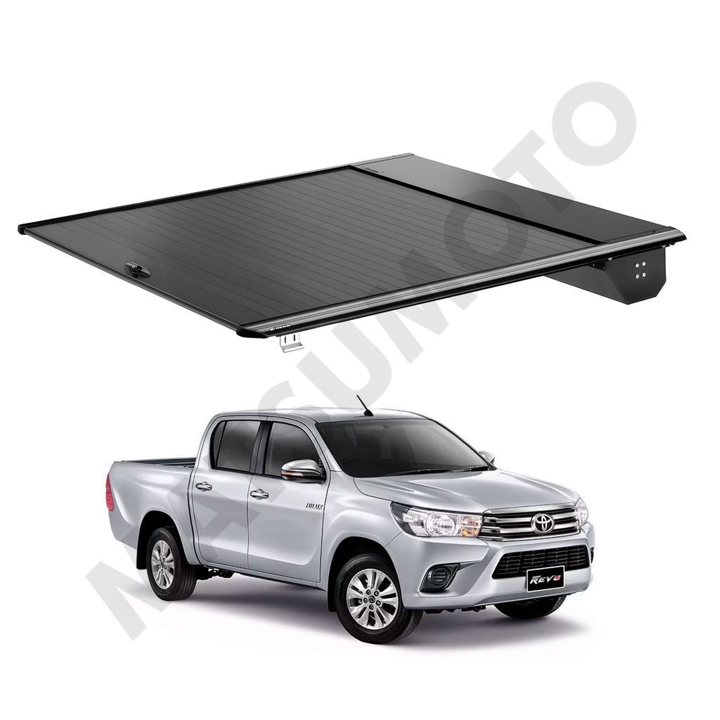 Cubierta cubre pick up retractil para Hilux Revo (2016 - actual) / Sistema Manual de Aluminio High Performance con Cerradura Anti-Robo // ALUTC-TY-REV15