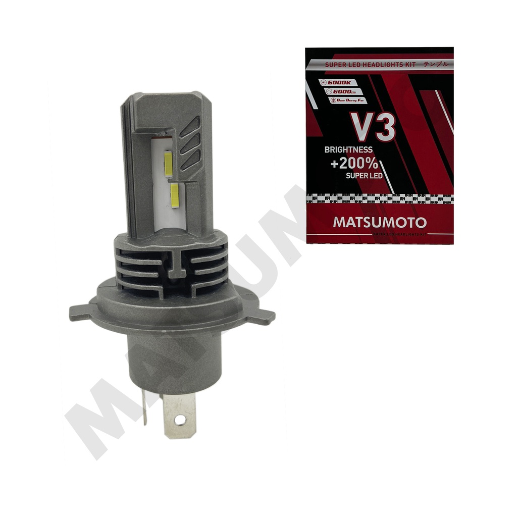 Set de Ampolletas LED V3 H4 6000lm