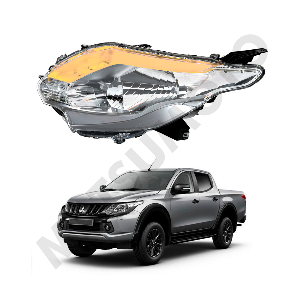 Óptico Izquierdo Mitsubishi L200 (2016-2018) Fondo cromado