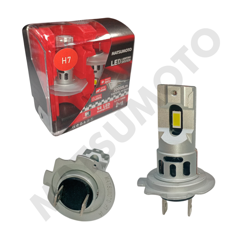 Set de Ampolletas LED V4 H7 10000lm