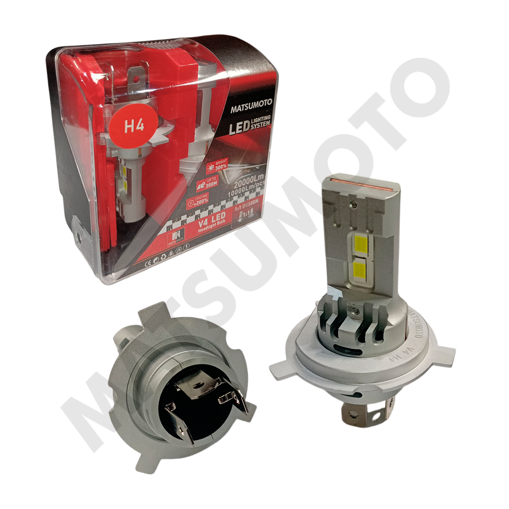 Set de Ampolletas LED V4 H4 10000lm
