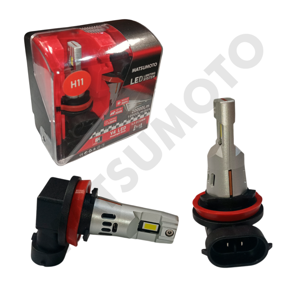 Set de Ampolletas LED V4 H11 10000lm