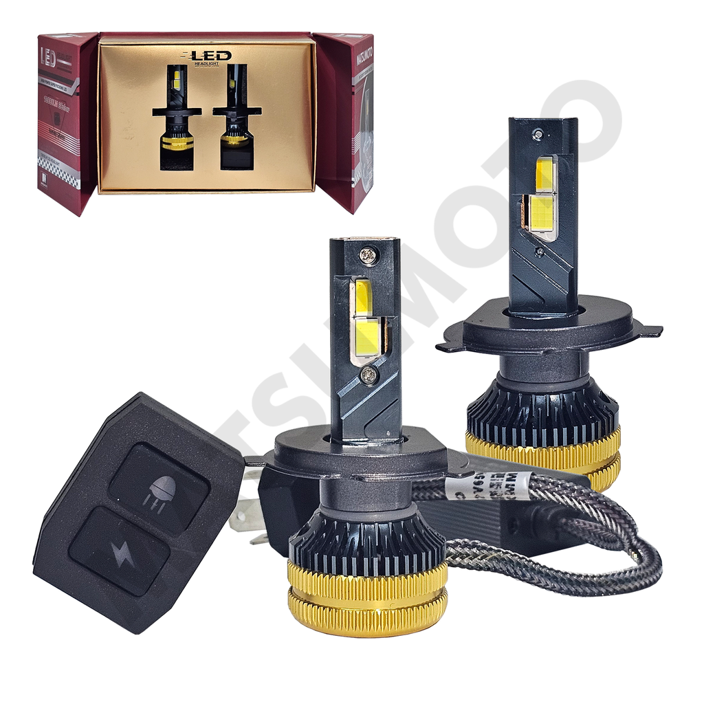 H4 Set Ampolletas Super Led 18.000 lumenes bicolor 240w