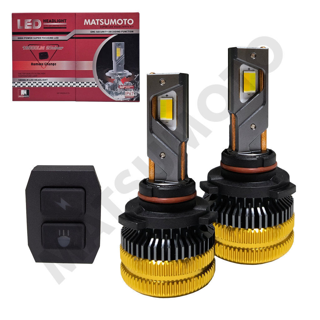 Set de Ampolletas LED M32 9005 18000lm (HB3) Bicolor